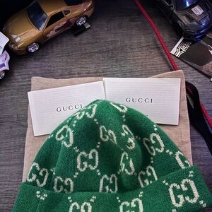 Gucci Kids Hat in Green with Iconic Logo